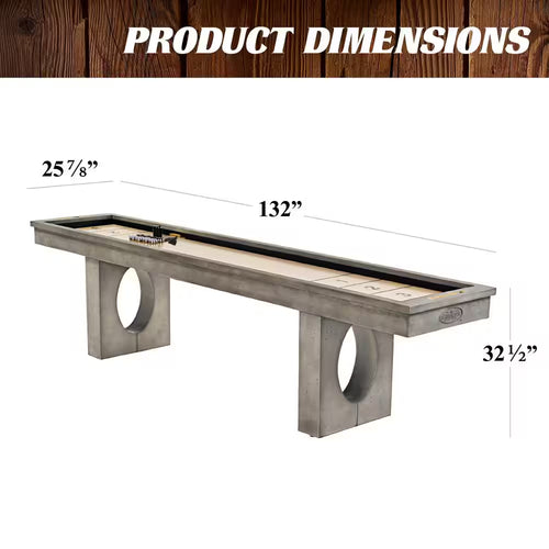 11 Ft. Aurora Outdoor Shuffleboard Table with All-Weather Playfield and (8-Puck Set)