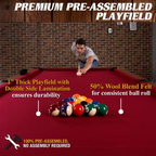 Arlington 8 Ft. Pool Table with Drop Pockets, Cue Sticks and Ball Set