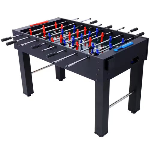 54 In. Black Hurricane Foosball Table for Family Game Rooms, Analog Scoring and Free Accessories