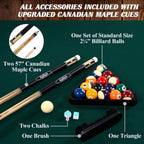 8.3 Ft. Pool Table with Billiard Ball and Cue Stick Set