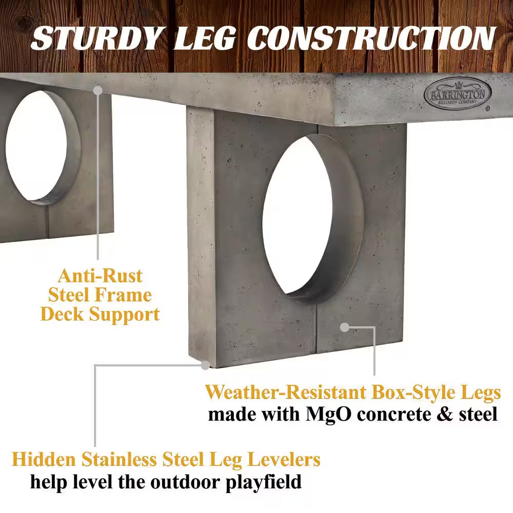 11 Ft. Aurora Outdoor Shuffleboard Table with All-Weather Playfield and (8-Puck Set)